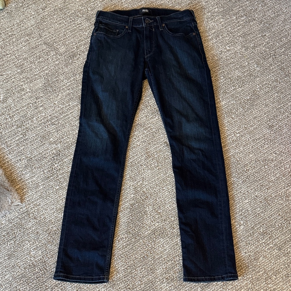 PAIGE Women's Straight Leg Jeans - Dark Blue